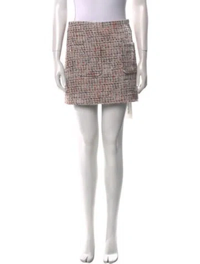 Pre-owned Anine Bing Tweed Pattern Mini Skirt W/ Tags In Pink
