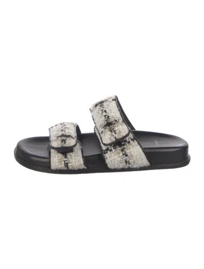 Pre-owned Anine Bing Tweed Pattern Slides