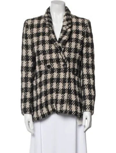 Pre-owned Anine Bing Tweed Plaid Print Blazer