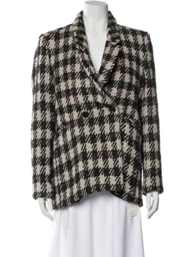 Pre-owned Anine Bing Tweed Plaid Print Blazer