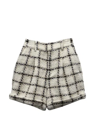 Pre-owned Anine Bing Tweed Plaid Shorts In Neutral