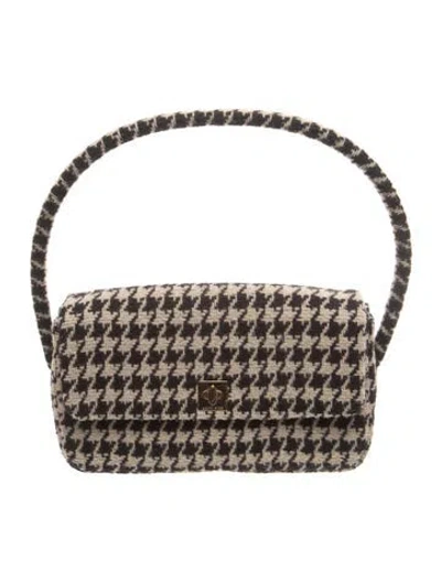Pre-owned Anine Bing Tweed Shoulder Bag In Black