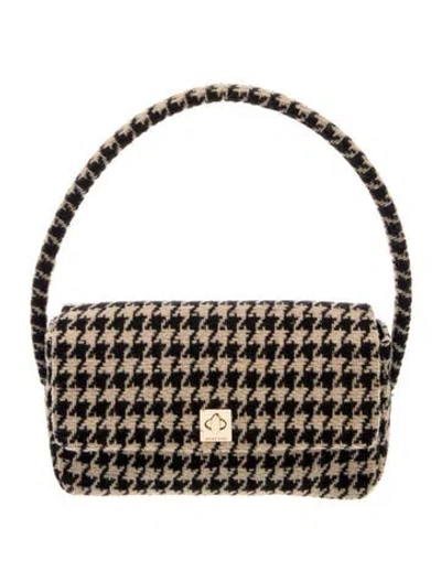 Pre-owned Anine Bing Tweed Shoulder Bag In Black
