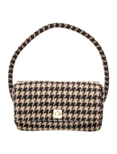 Pre-owned Anine Bing Tweed Shoulder Bag In Black