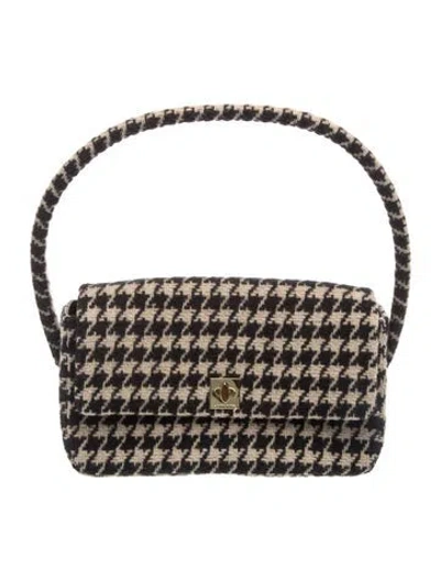 Pre-owned Anine Bing Tweed Shoulder Bag In Black