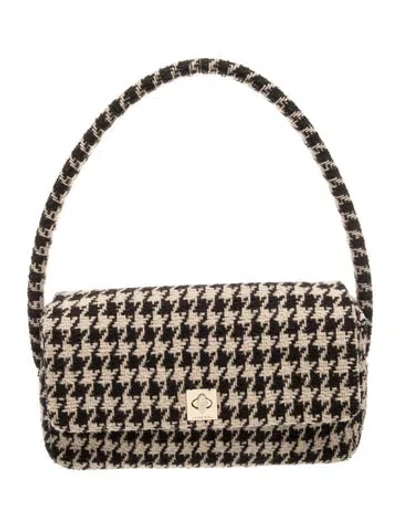 Pre-owned Anine Bing Tweed Shoulder Bag In Black