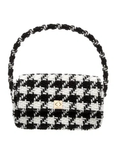 Pre-owned Anine Bing Tweed Shoulder Bag In Black
