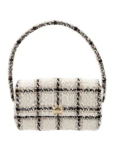 Pre-owned Anine Bing Tweed Shoulder Bag In Neutral