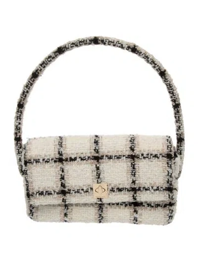 Pre-owned Anine Bing Tweed Shoulder Bag In Neutral