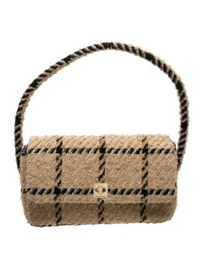 Pre-owned Anine Bing Tweed Shoulder Bag In Neutral