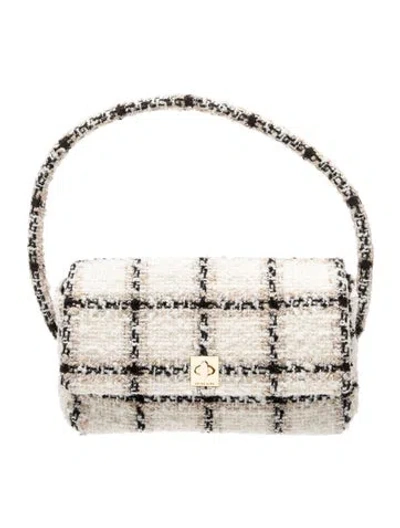 Pre-owned Anine Bing Tweed Shoulder Bag In Neutral
