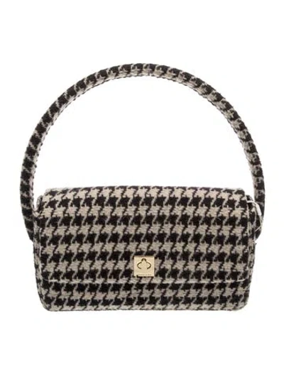 Pre-owned Anine Bing Tweed Shoulder Bag W/ Tags In Black
