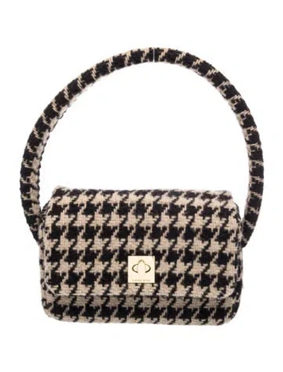 Pre-owned Anine Bing Tweed Top Handle Bag In Black/neutrals