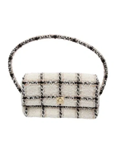 Pre-owned Anine Bing Tweed Top Handle Bag In Neutral
