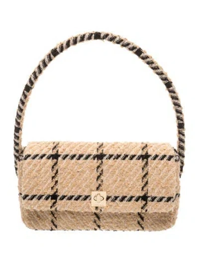 Pre-owned Anine Bing Tweed Top Handle Bag In Neutral