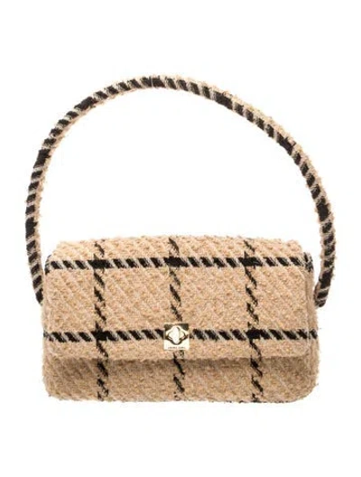 Pre-owned Anine Bing Tweed Top Handle Bag In Neutral