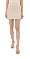 Anine Bing Vanessa Skirt In Cream And Peach Houndstooth In Cream And Peach Houndstooth