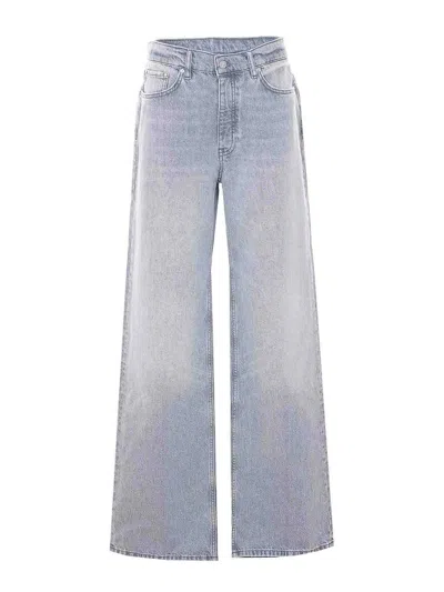 Anine Bing Washed Grey Oyster Hugh Jeans In Blue