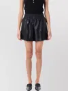 Anine Bing High-rise Vegan Leather Shorts With Elastic Waistband
