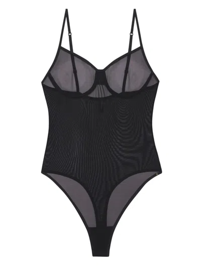 Anine Bing Vena Bodysuit In Schwarz