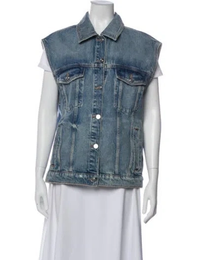 Pre-owned Anine Bing Vest In Blue