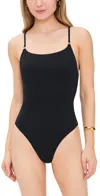 Anine Bing High-cut Leg Swimsuit Scoop Neckline In Black