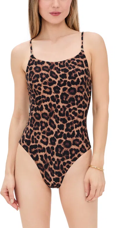 Anine Bing Leopard-print Bodysuit In Brown