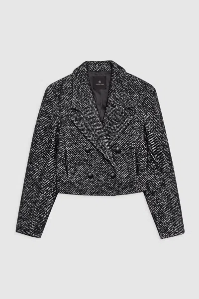 ANINE BING ANINE BING VIENNA BLAZER IN BLACK AND WHITE TWEED