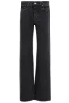 Anine Bing Hugh Jeans In Black Cotton In Black