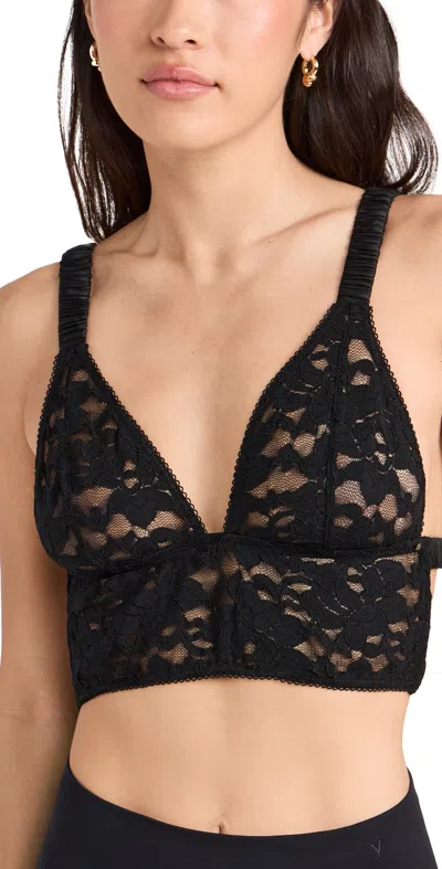 Anine Bing Violet Bralette In Black Floral