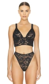 Anine Bing Violet Bralette In Black Floral In Black Floral