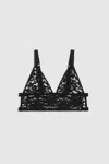 Anine Bing Violet Bralette In Black Floral In Violet