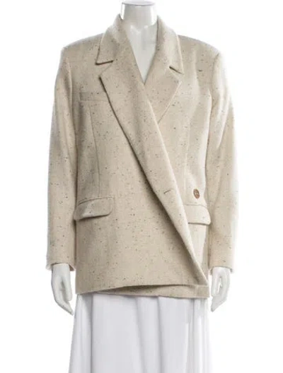 Pre-owned Anine Bing Virgin Wool Blazer In Neutral