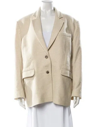 Pre-owned Anine Bing Virgin Wool Blazer In Neutral