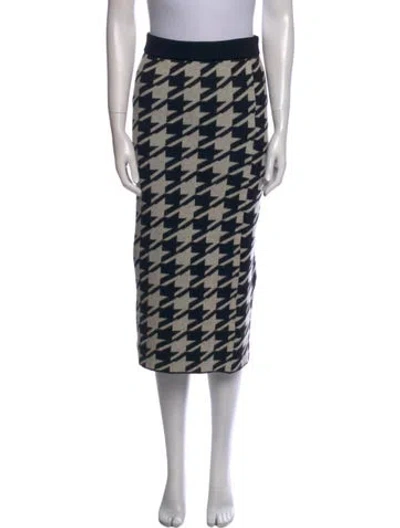 Pre-owned Anine Bing Virgin Wool Midi Length Skirt In White