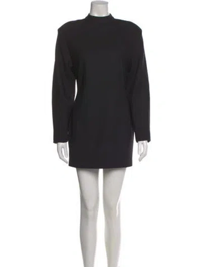 Pre-owned Anine Bing Virgin Wool Mini Dress In Black