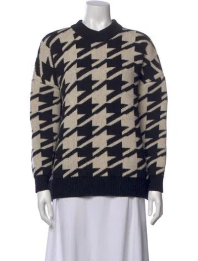 Pre-owned Anine Bing Virgin Wool Printed Sweater