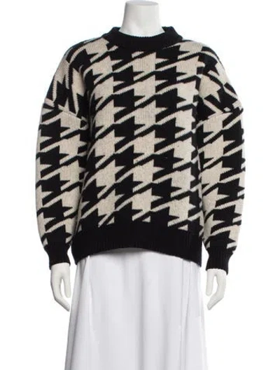 Pre-owned Anine Bing Virgin Wool Printed Sweater In Black