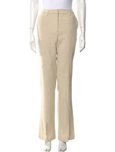 Pre-owned Anine Bing Virgin Wool Wide Leg Pants In Neutral