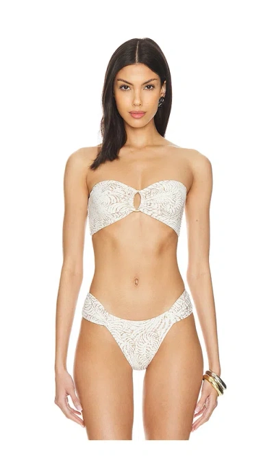 Anine Bing Viv Bikini Top In Sand Seashell