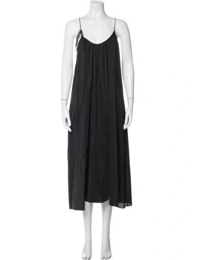 Pre-owned Anine Bing V-neck Long Dress In Black