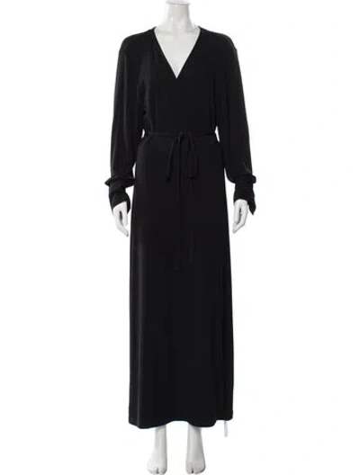 Pre-owned Anine Bing V-neck Long Dress In Blue
