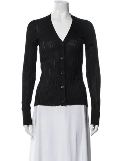 Pre-owned Anine Bing V-neck Long Sleeve Top In Gray