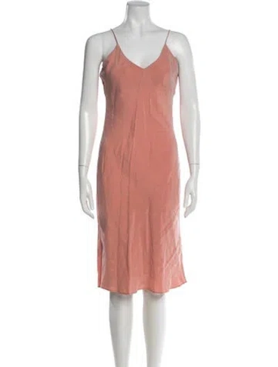 Pre-owned Anine Bing V-neck Midi Length Dress In Neutral