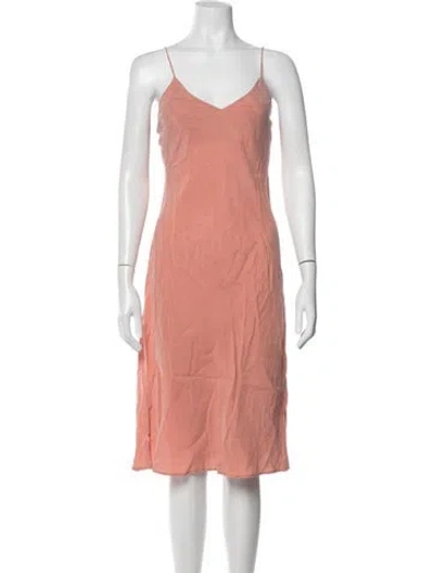 Pre-owned Anine Bing V-neck Midi Length Dress W/ Tags In Pink