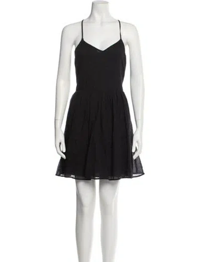 Pre-owned Anine Bing V-neck Mini Dress In Black