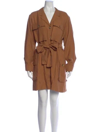 Pre-owned Anine Bing V-neck Mini Dress In Brown