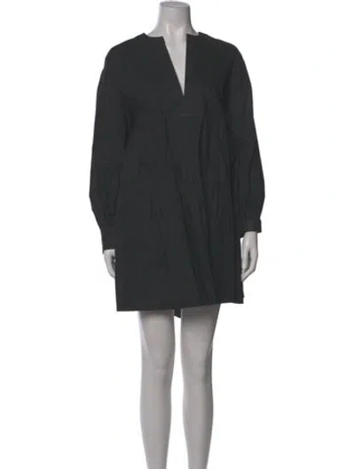 Pre-owned Anine Bing V-neck Mini Dress In Gray