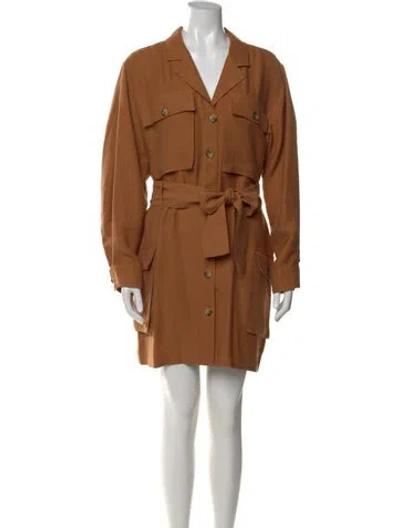 Pre-owned Anine Bing V-neck Mini Dress In Neutral