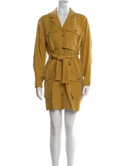 Pre-owned Anine Bing V-neck Mini Dress In Yellow
